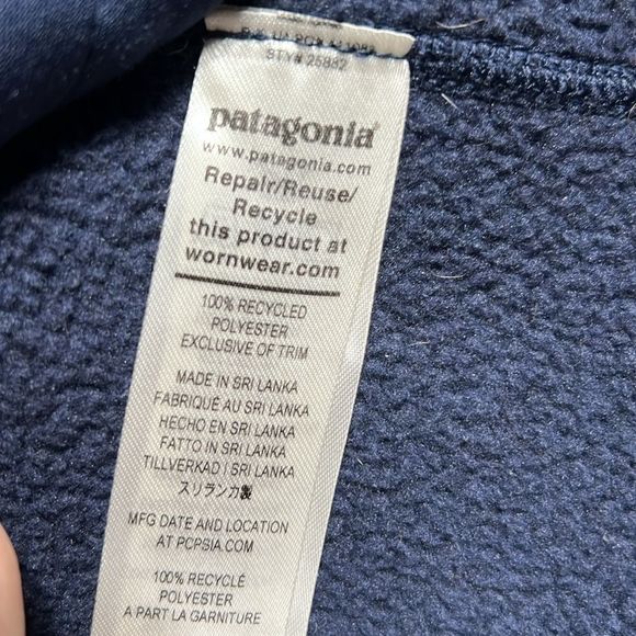 🔥 PATAGONIA BETTER SWEATER SHERPA FLEECE VEST Navy Men’s XL - PERFECT Condition - Picture 9 of 10